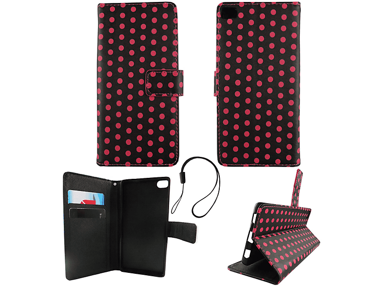 Schwarz Handyhülle, DESIGN Backcover, P8, KÖNIG Huawei,