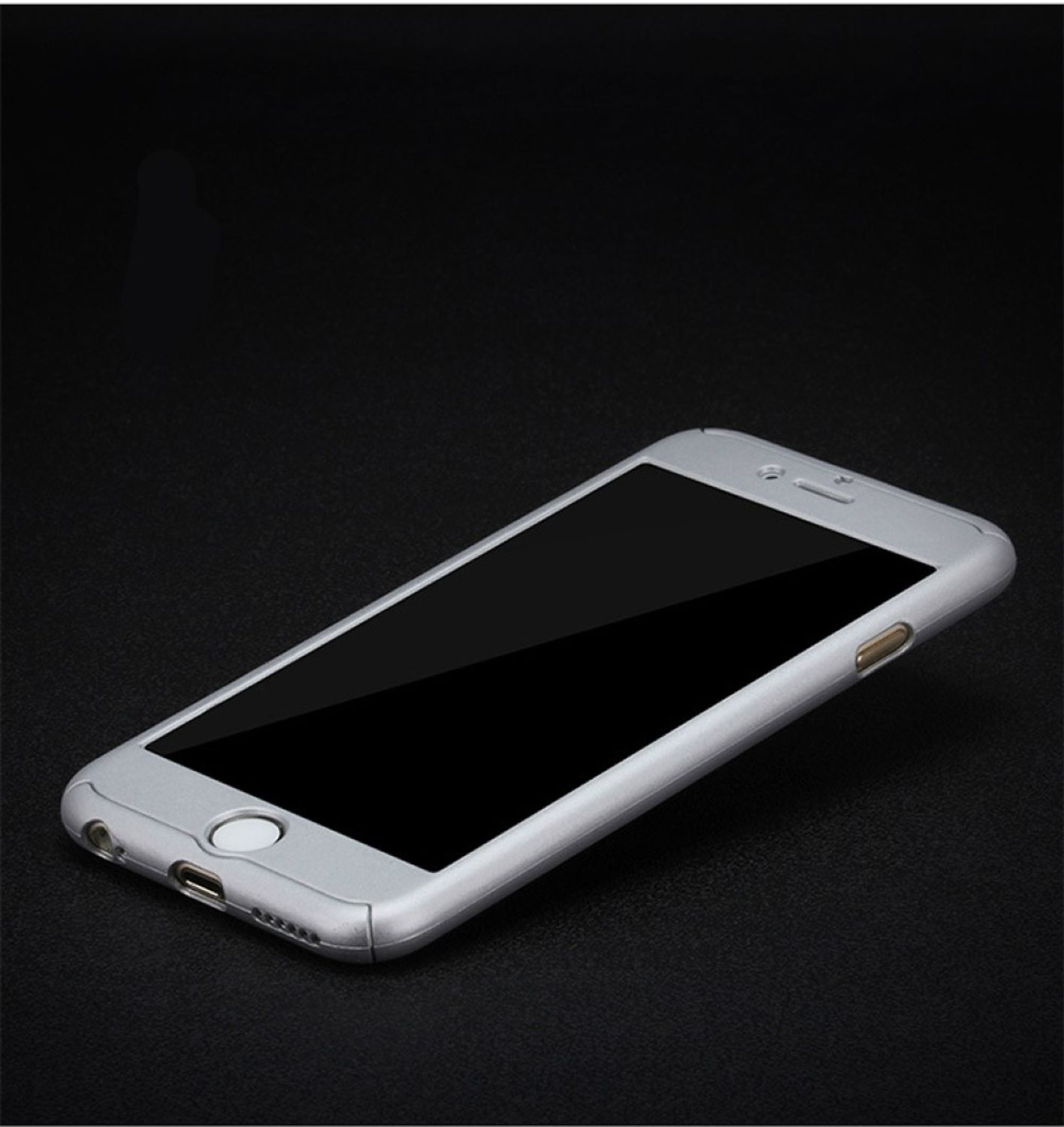 KÖNIG DESIGN Handyhülle 360 Grad S7, Galaxy Samsung, Silber Cover, Full Schutz