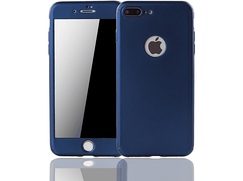 KÖNIG DESIGN Handyhülle Cover, iPhone Schutz, Full Blau Apple, Plus, Grad 7 360