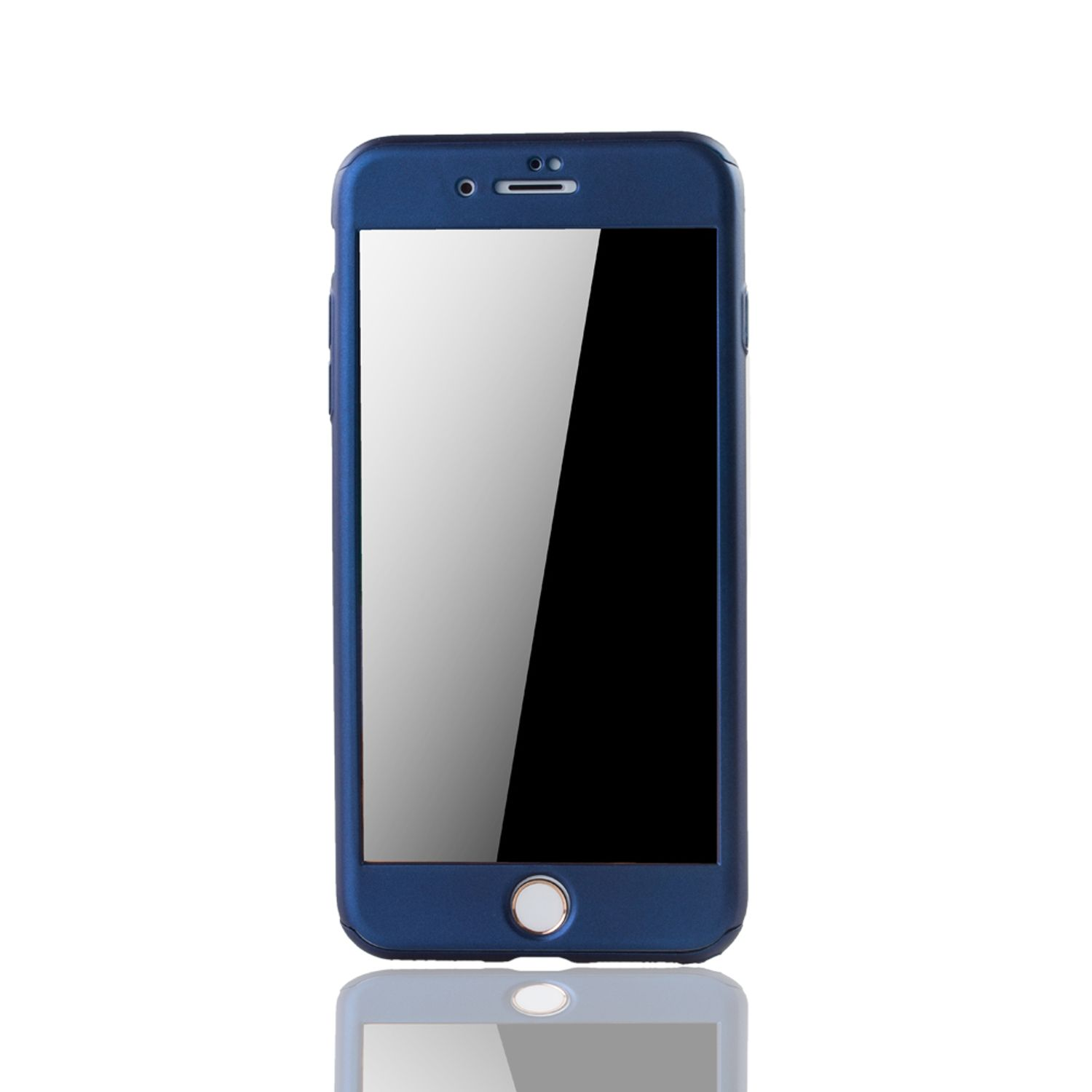 KÖNIG DESIGN Handyhülle Cover, iPhone Schutz, Full Blau Apple, Plus, Grad 7 360