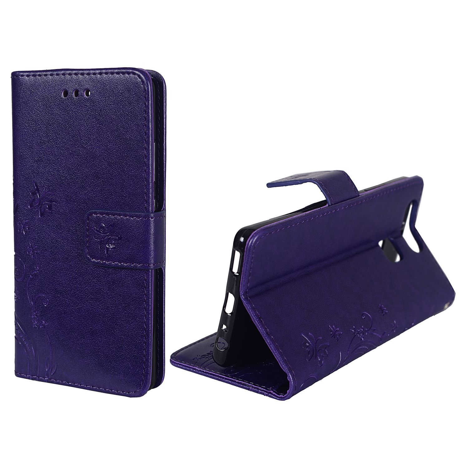 Huawei, Handyhülle, KÖNIG Bookcover, DESIGN Violett P9,