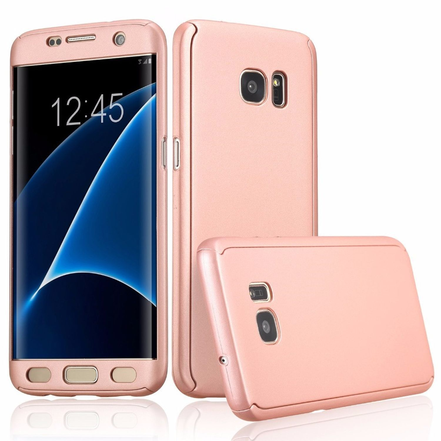 KÖNIG DESIGN Handyhülle 360 Rosa Plus, Grad Full Galaxy S6 Samsung, Edge Cover, Schutz