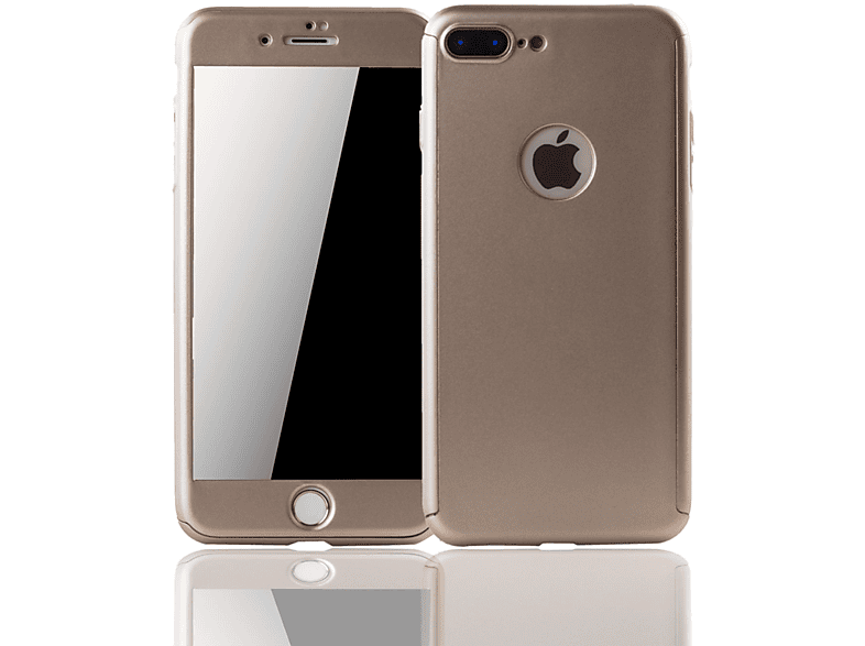 KÖNIG iPhone Handyhülle Plus, 7 DESIGN Full Gold Schutz, 360 Cover, Apple, Grad