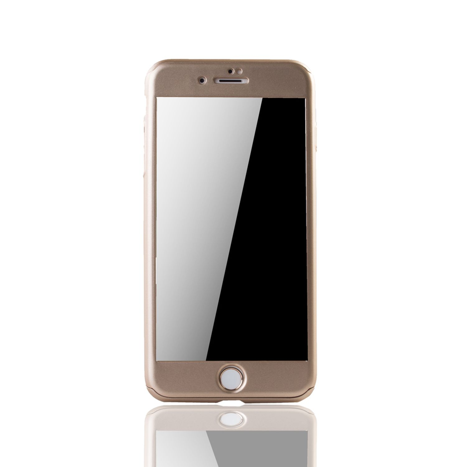 Handyhülle 360 DESIGN Grad Full 7 Gold KÖNIG iPhone Schutz, Apple, Cover, Plus,