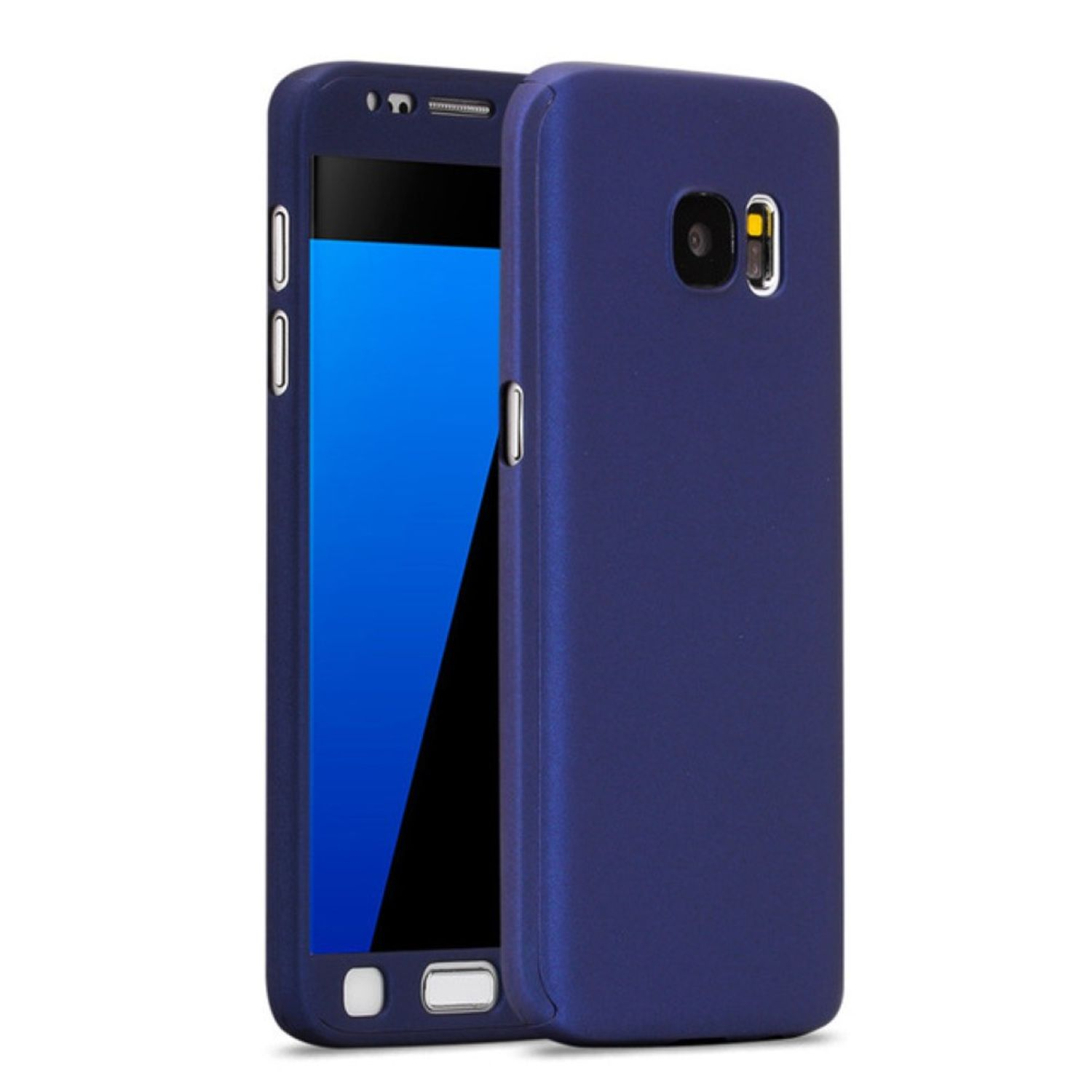 Cover, Samsung, Galaxy Full S7 KÖNIG Handyhülle 360 Schutz, DESIGN Edge, Grad Blau