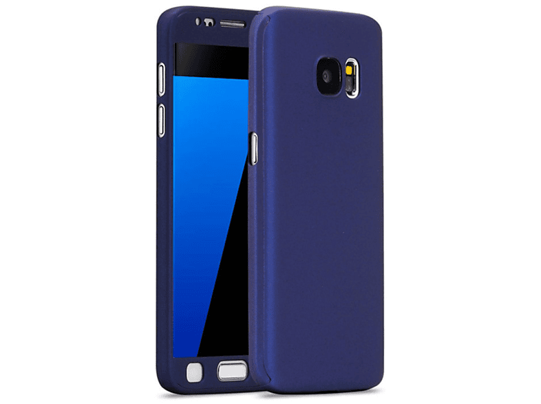 KÖNIG DESIGN Handyhülle 360 Grad Blau Schutz, Cover, Full Edge, S7 Galaxy Samsung
