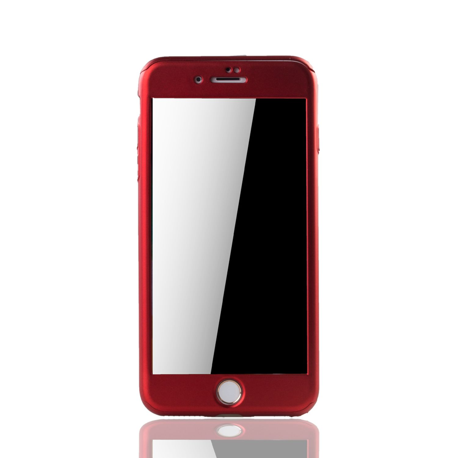 Plus, Grad 360 Cover, Apple, 7 DESIGN Handyhülle iPhone Full Rot KÖNIG Schutz,