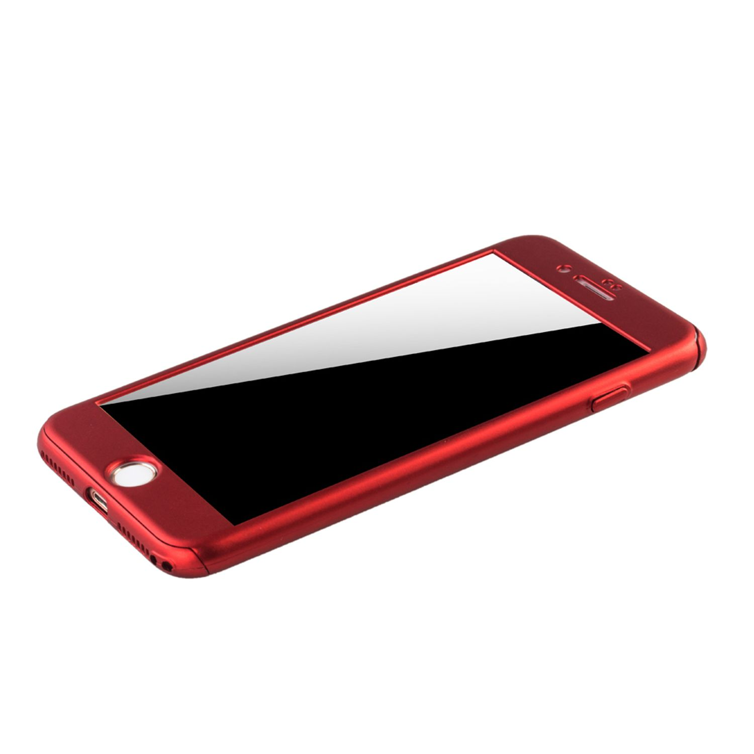 Full 360 DESIGN iPhone KÖNIG Cover, 7 Schutz, Handyhülle Rot Apple, Plus, Grad