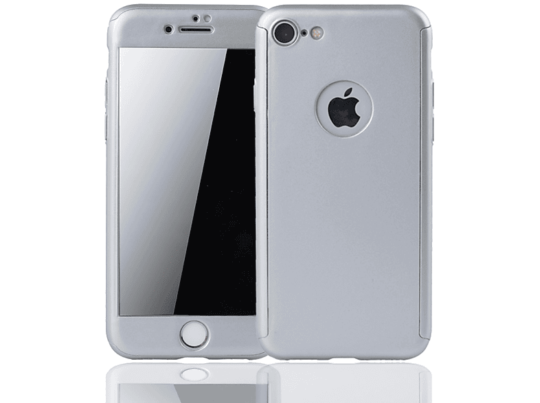KÖNIG DESIGN Handyhülle 360 Grad Schutz, Full Cover, Apple, iPhone 6 / 6s, Silber