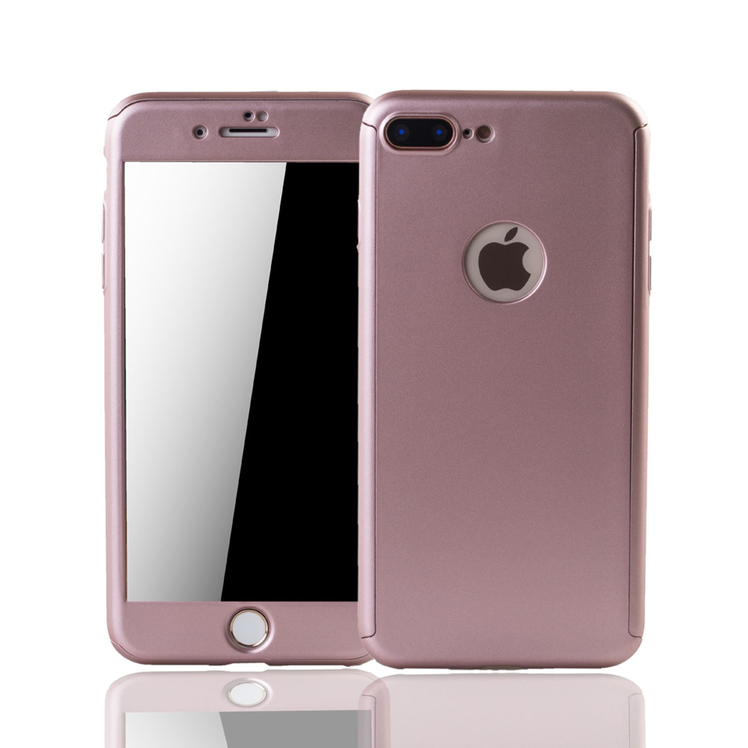 iPhone 360 DESIGN Handyhülle Cover, Rosa KÖNIG 7 Plus, Full Grad Schutz, Apple,