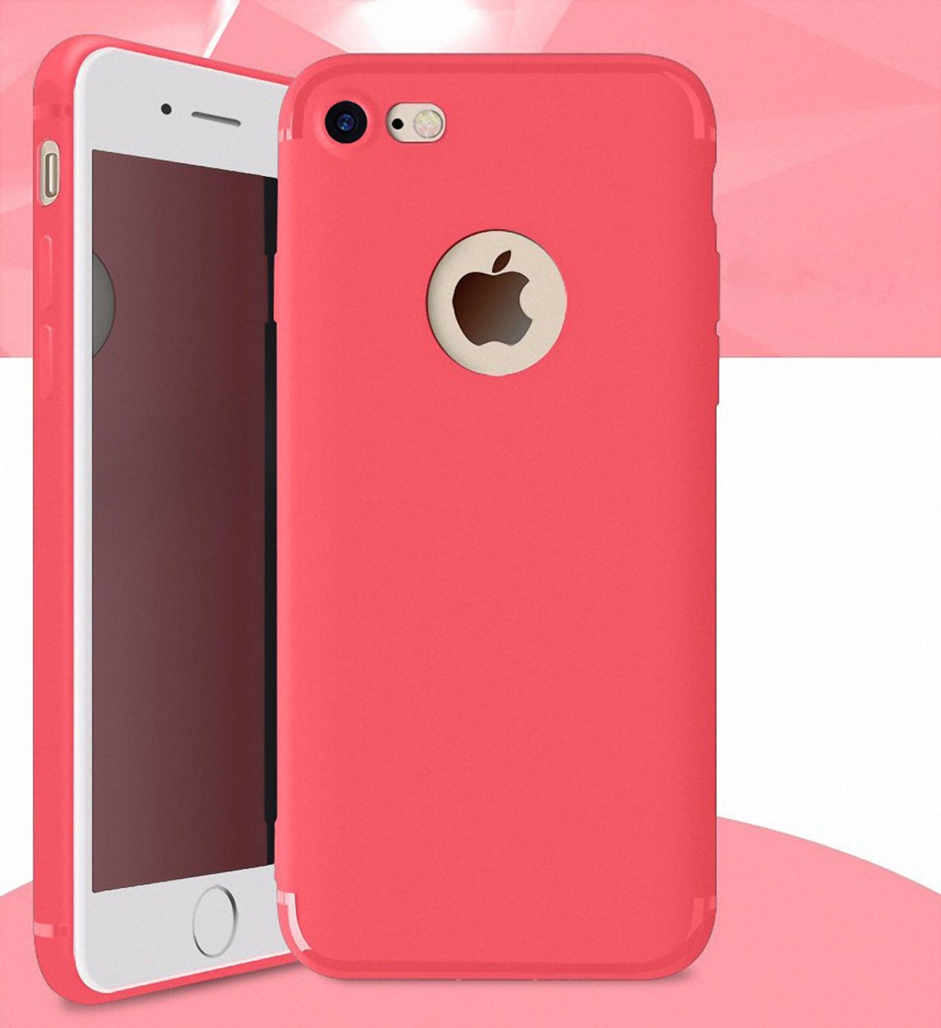 iPhone Plus 7 KÖNIG DESIGN Handyhülle, 8 Rosa Backcover, Apple, Plus, /