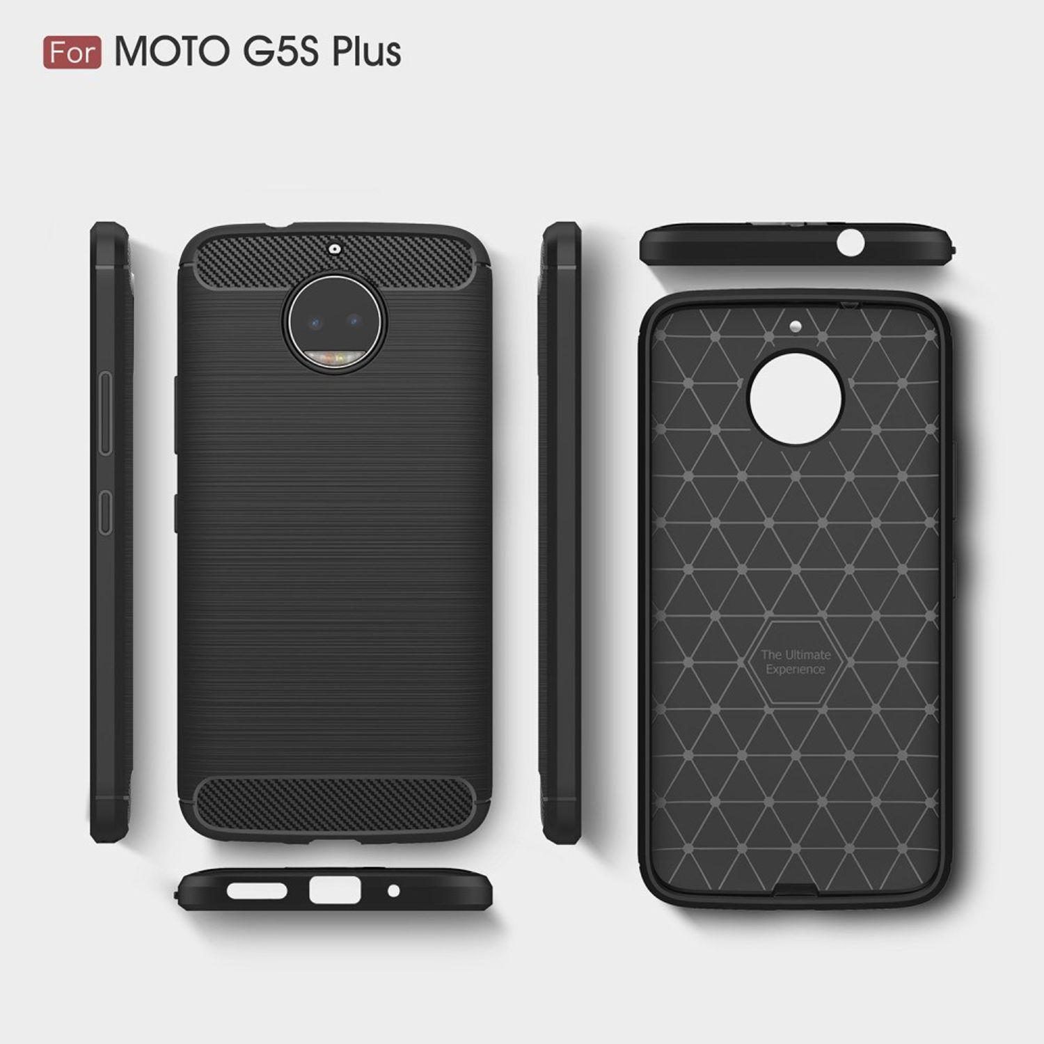 DESIGN Handyhülle KÖNIG Grau Moto Optik, Motorola, Carbon Plus, Backcover, G5S