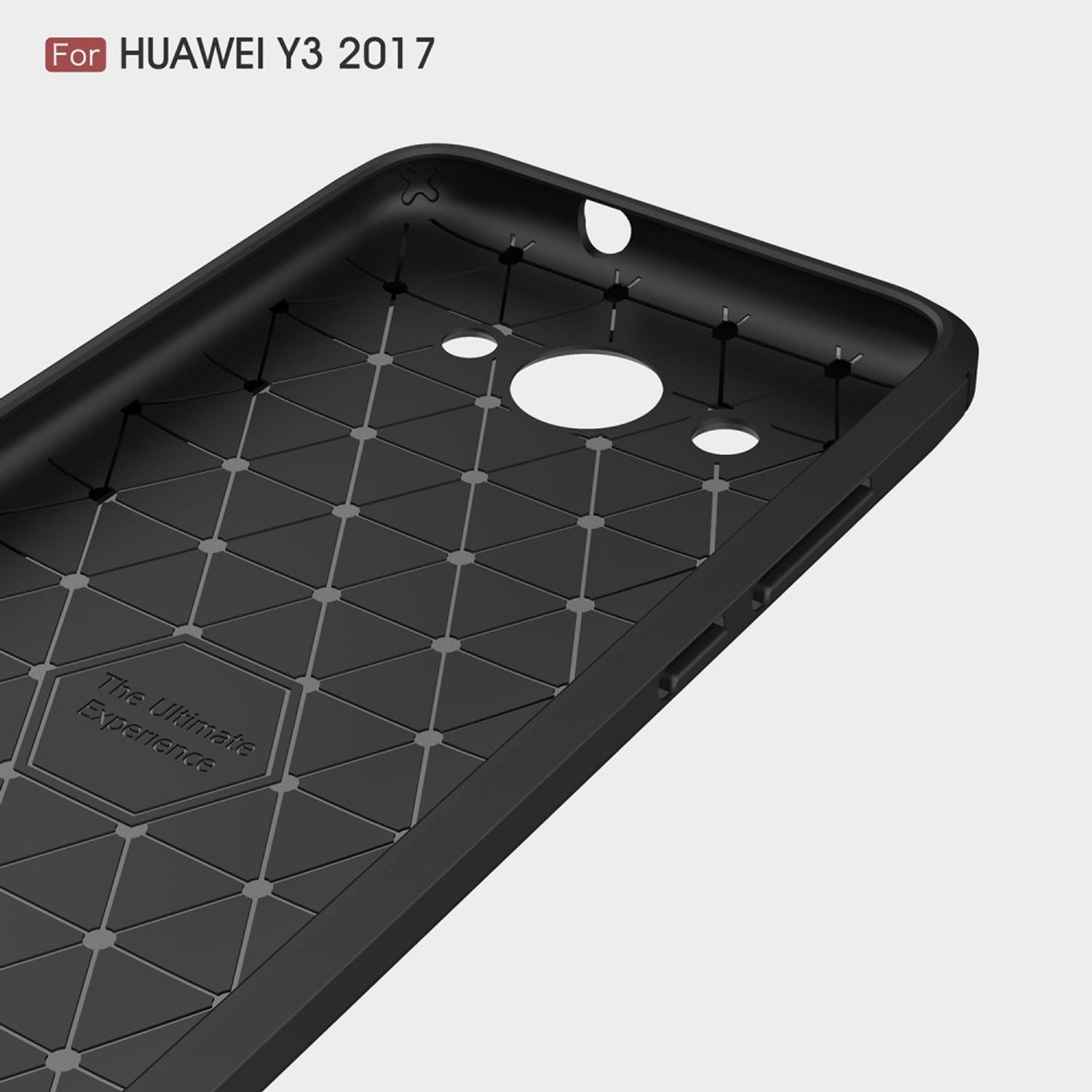 KÖNIG DESIGN Optik, Carbon Y3 (2017), Grau Handyhülle Backcover, Huawei