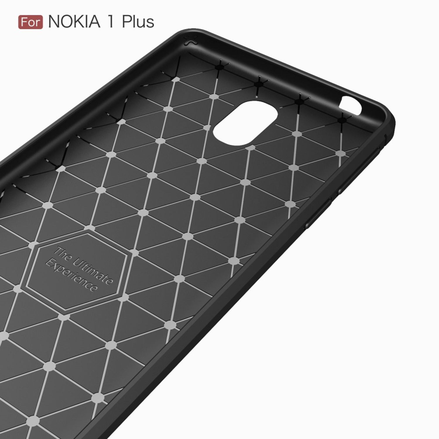 Backcover, Nokia, Handyhülle 1 Plus, Grau KÖNIG DESIGN Carbon Optik,