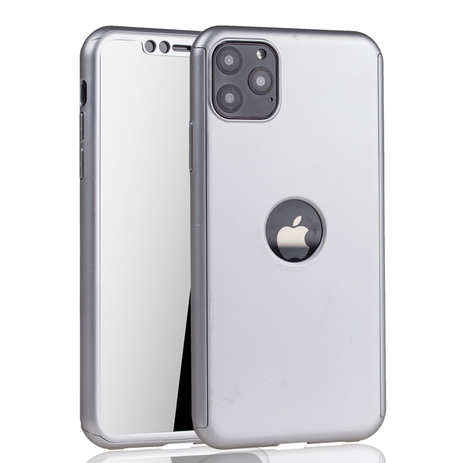 KÖNIG DESIGN Handyhülle 360 Grad Pro, Full 11 Silber iPhone Apple, Cover, Schutz