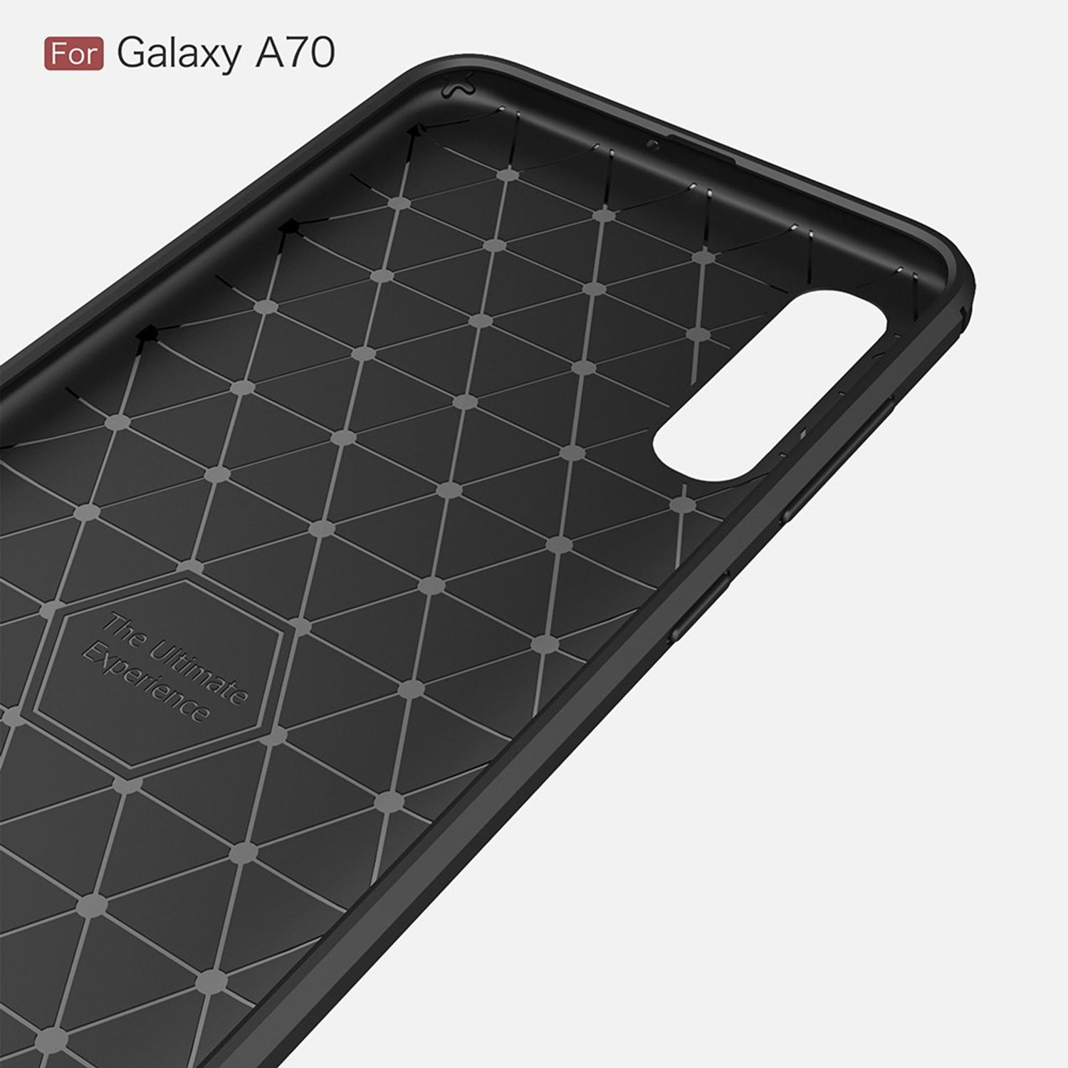 KÖNIG DESIGN Schwarz Optik, Handyhülle Samsung, A70, Galaxy Carbon Backcover
