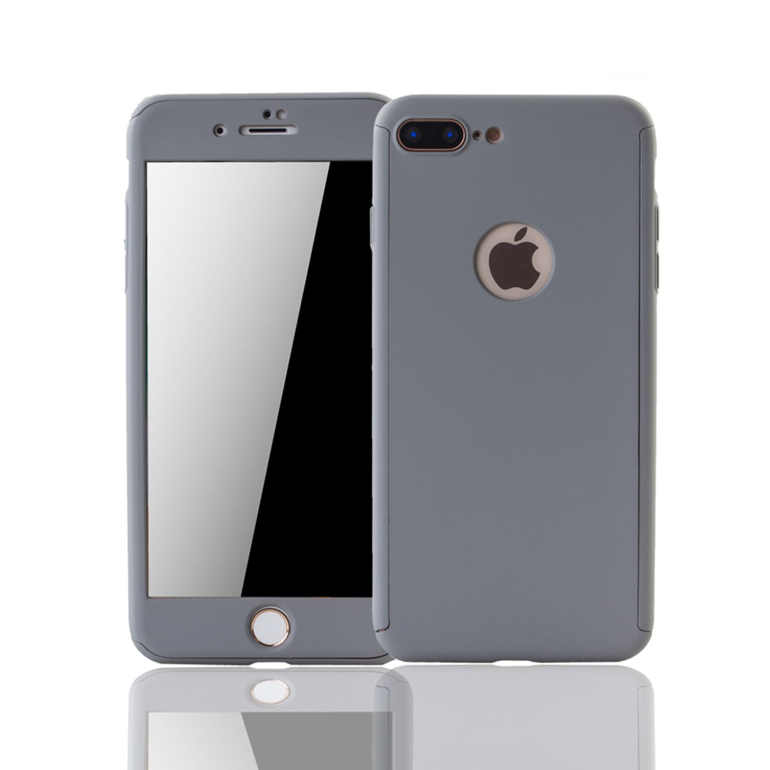 KÖNIG DESIGN Handyhülle 360 Grad 7 Cover, Schutz, iPhone Full Plus, Grau Apple