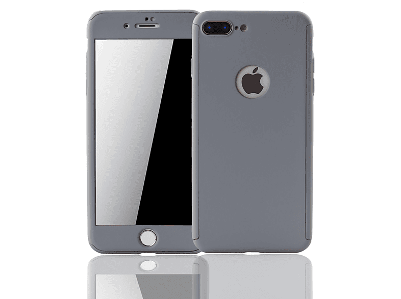 KÖNIG DESIGN Handyhülle 360 Grad iPhone Cover, 7 Plus, Grau Schutz, Full Apple