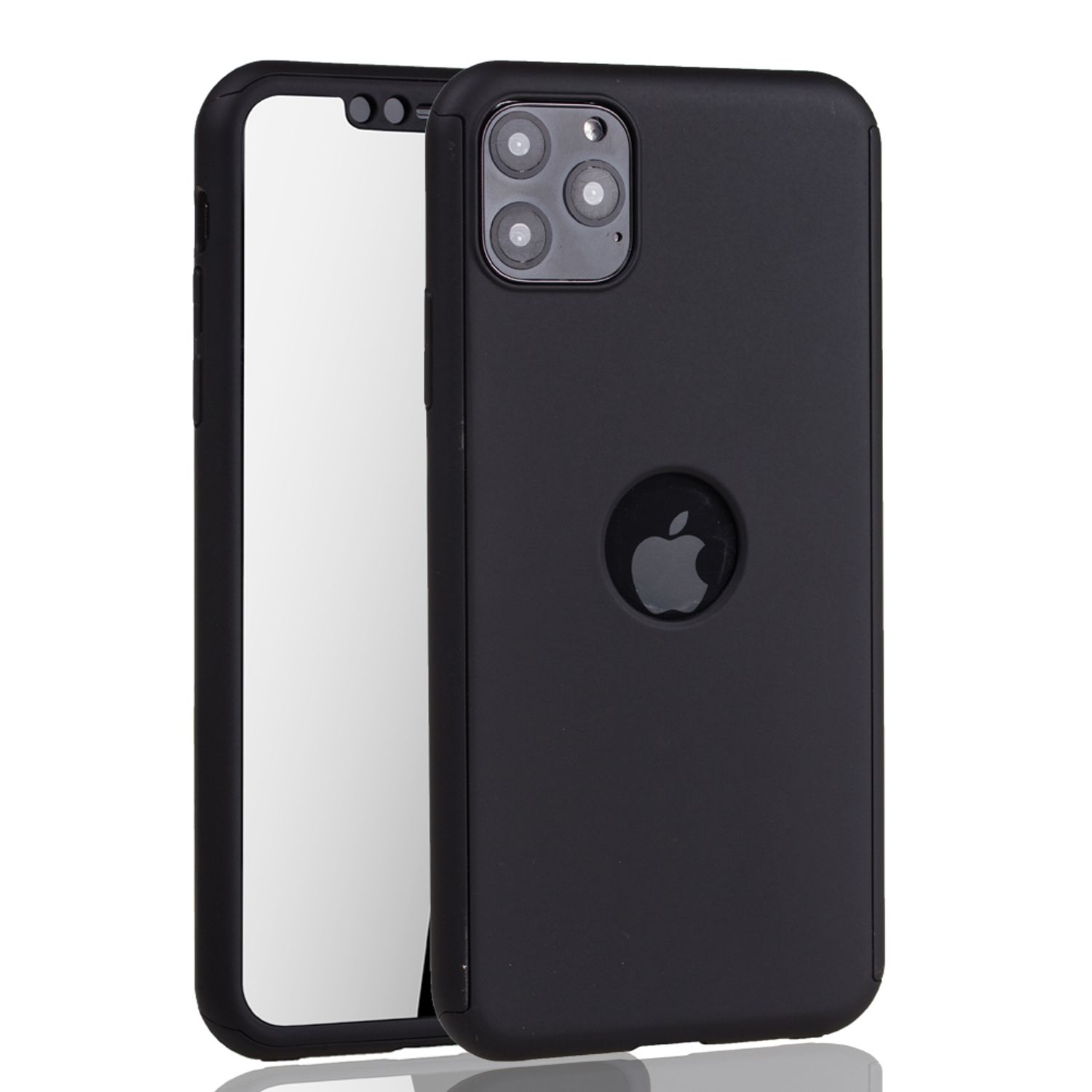 360 Full Apple, Schwarz Cover, DESIGN KÖNIG Pro, Grad Schutz, 11 Handyhülle iPhone