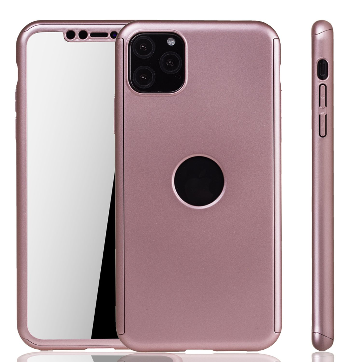 KÖNIG DESIGN Handyhülle 360 Grad Pro, Cover, 11 Full Rosa iPhone Schutz, Apple