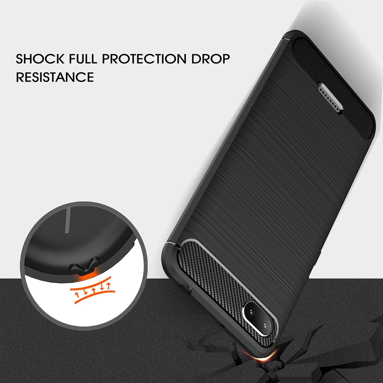 Redmi Xiaomi, Backcover, Schwarz Optik, 6A, Handyhülle DESIGN KÖNIG Carbon