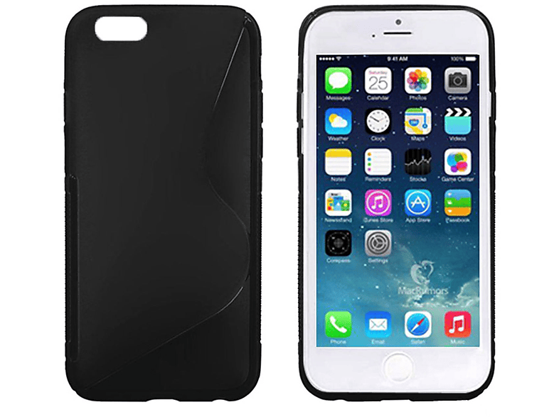 KÖNIG DESIGN Handyhülle, Backcover, Apple, IPhone 6 Plus / 6s Plus, Schwarz