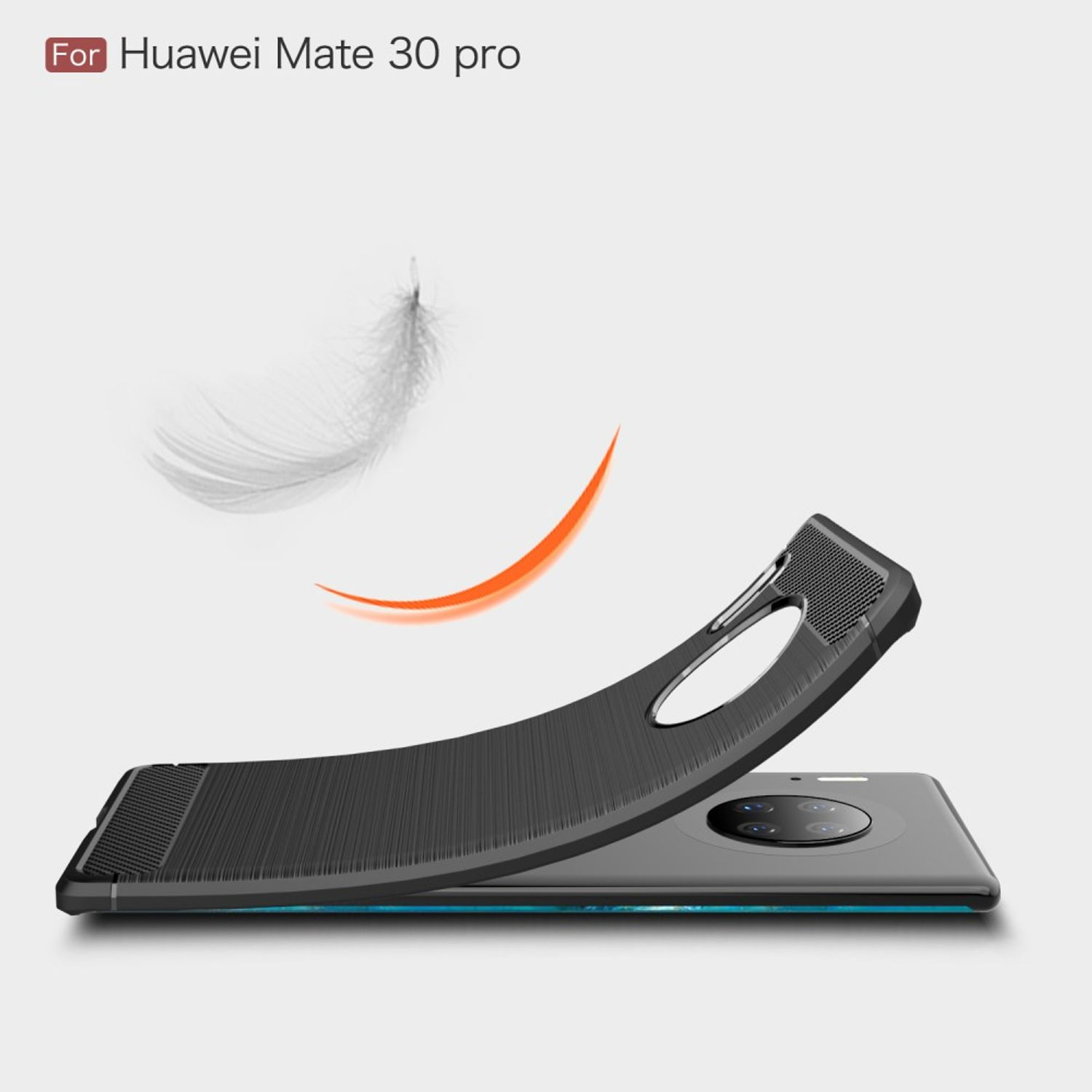 KÖNIG DESIGN Grau Pro, Backcover, Huawei, Mate Carbon 30 Handyhülle Optik