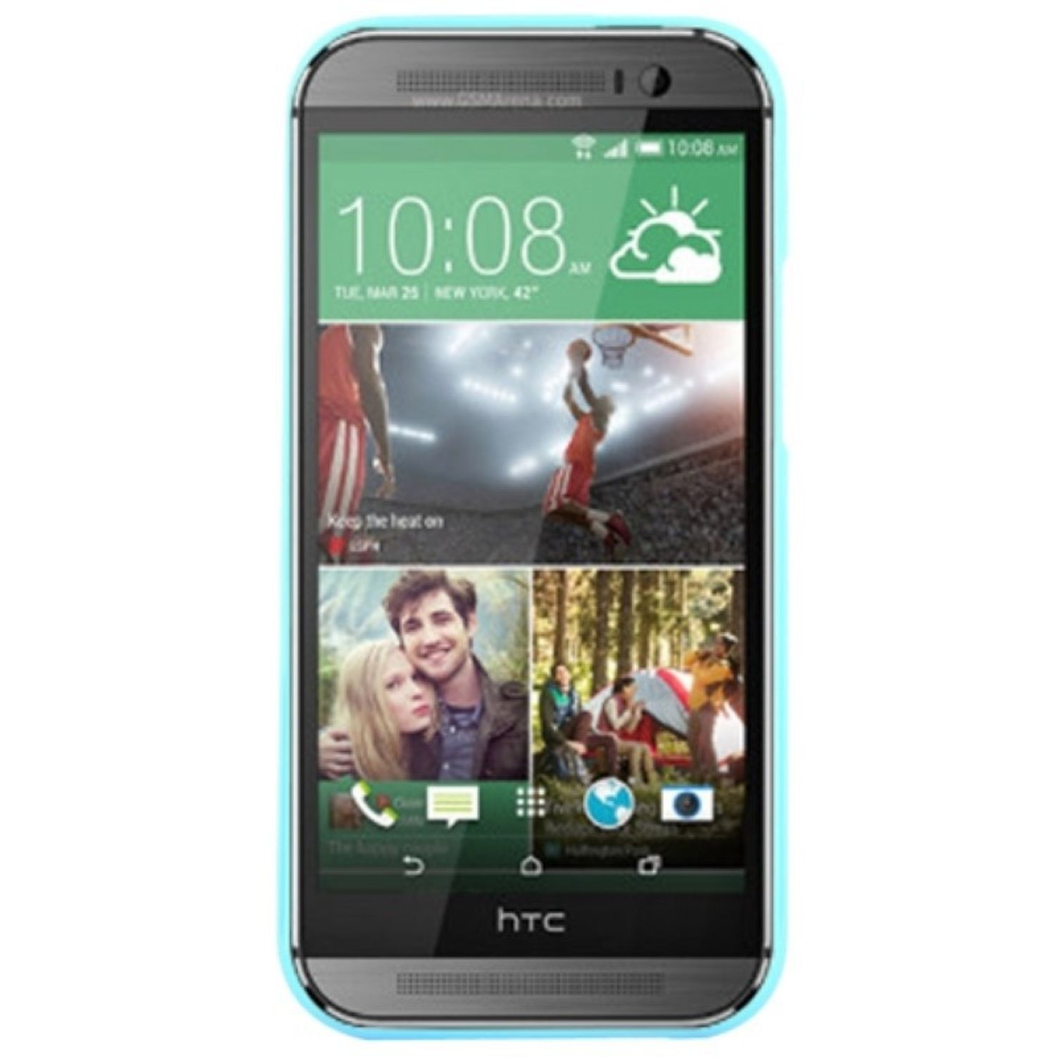 HTC, Handyhülle, Blau One M8, KÖNIG Backcover, DESIGN