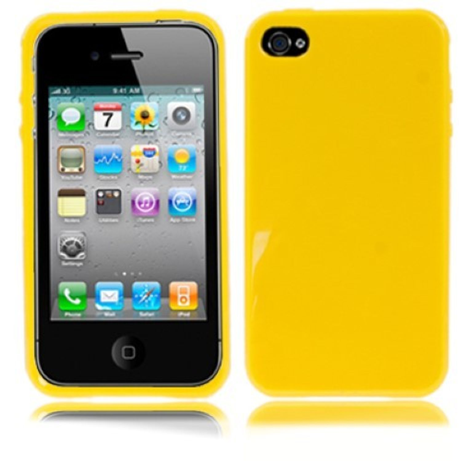 / iPhone 4s, Handyhülle, KÖNIG Apple, 4 Gelb DESIGN Backcover,