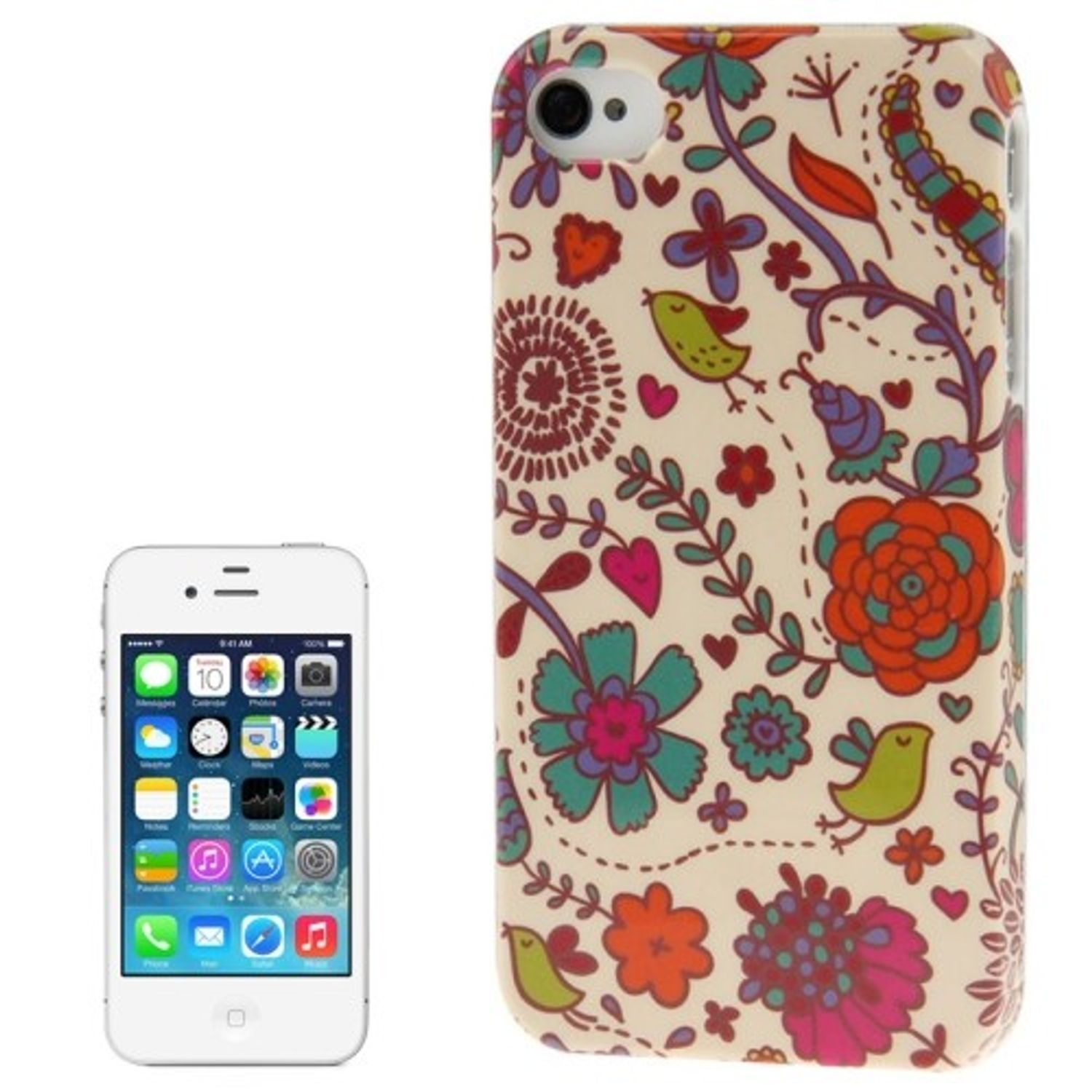 Apple, 4s, Backcover, iPhone Mehrfarbig 4 KÖNIG / DESIGN Handyhülle,