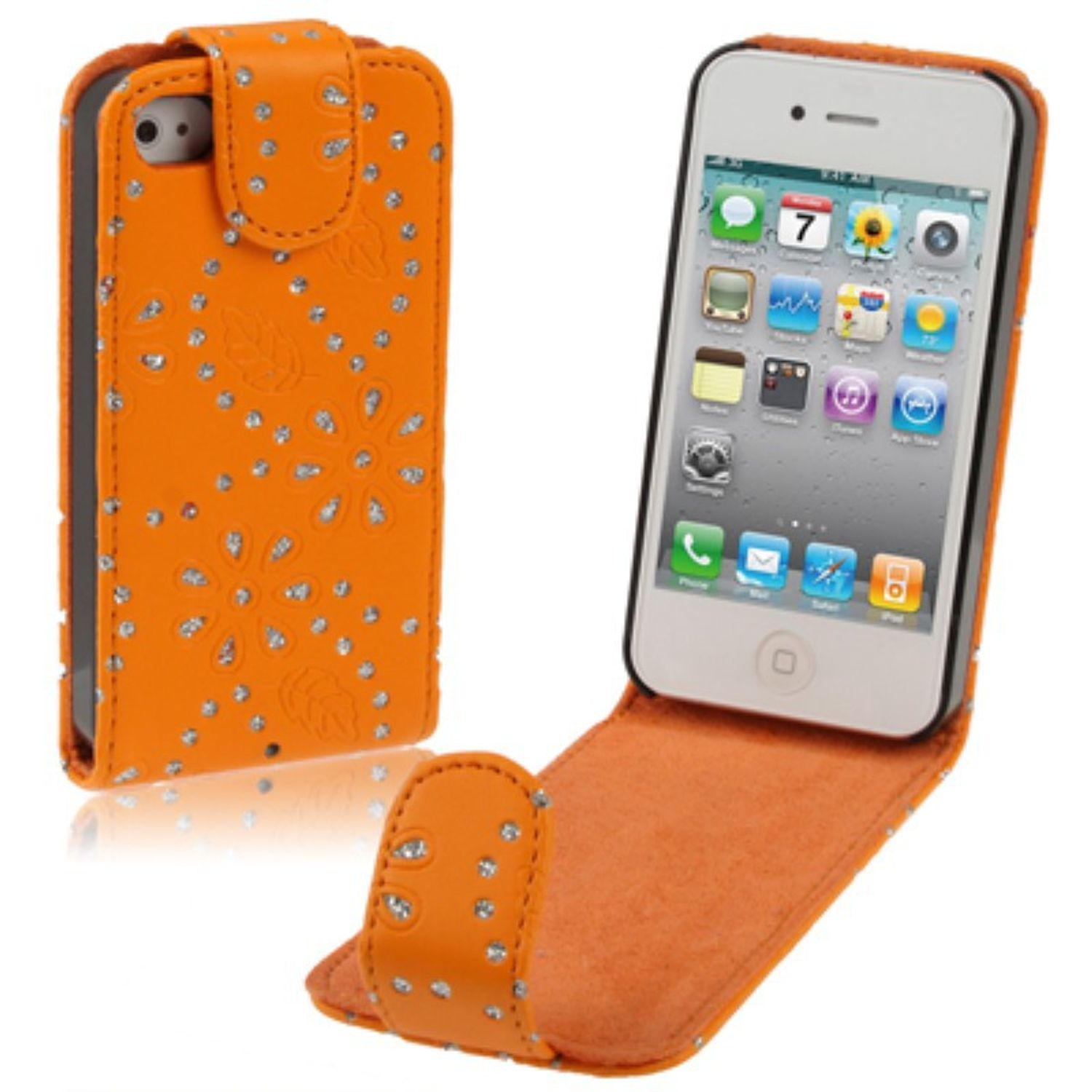KÖNIG DESIGN Handyhülle, Apple, 4s, / 4 Orange iPhone Backcover