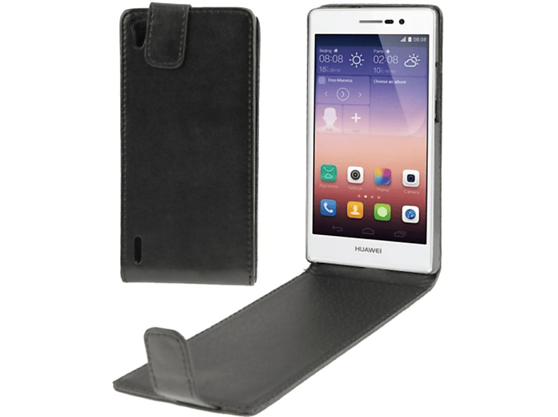 Huawei, DESIGN Ascend Schwarz Backcover, P7, Handyhülle, KÖNIG