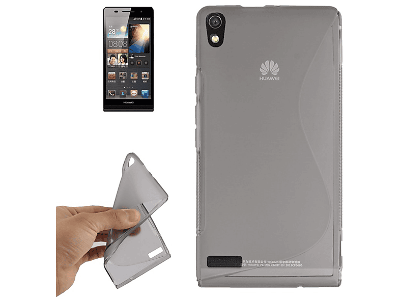 Grau Backcover, DESIGN Handyhülle, Ascend Huawei, P6, KÖNIG