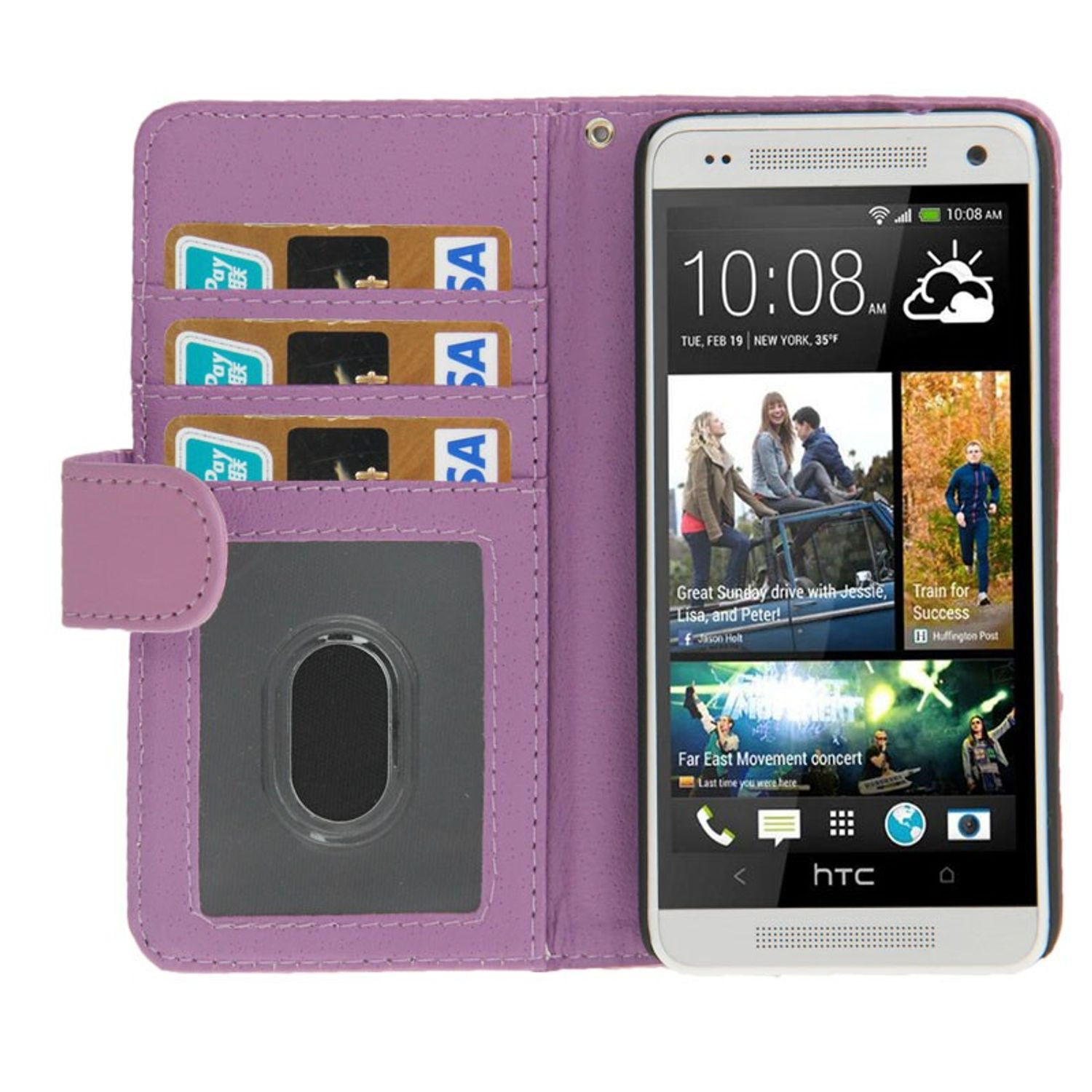 Handyhülle, DESIGN Backcover, KÖNIG Violett HTC, One Mini,