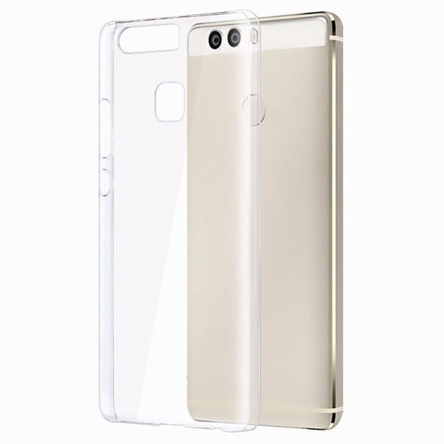 Eine transparente Handyhülle mit einem Telefon an der Seite.