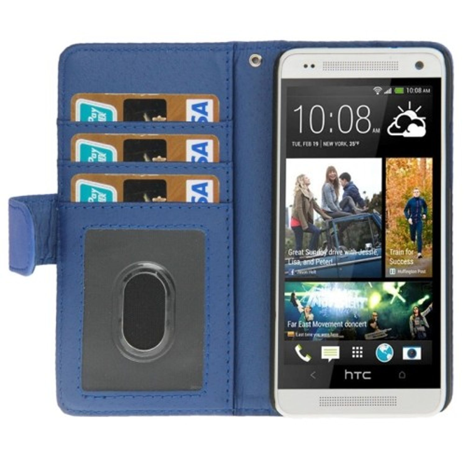 KÖNIG DESIGN HTC, Handyhülle, Blau One Mini, Backcover