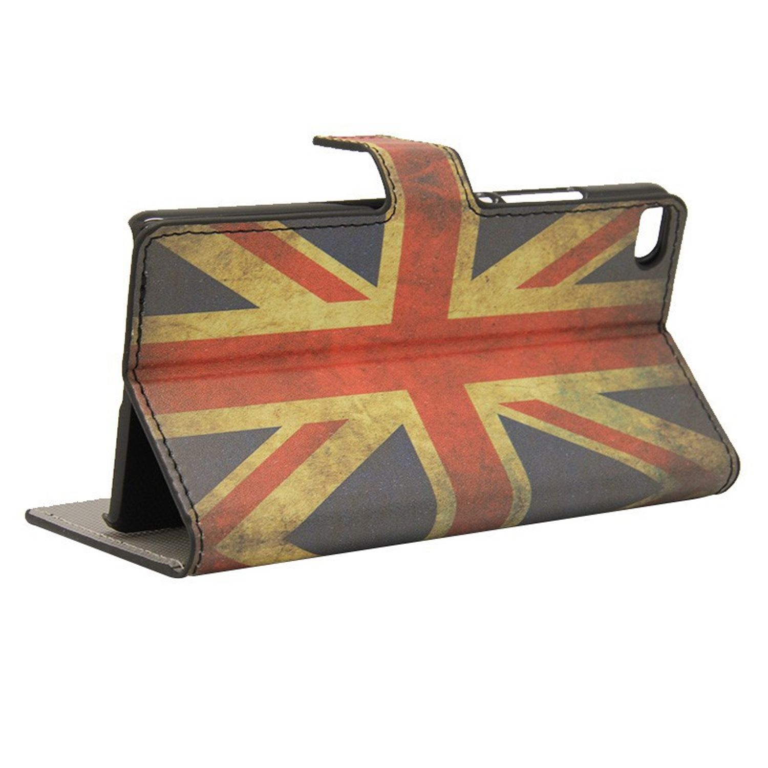 Handyhülle mit britischem Flaggen-Design. Geöffnet.