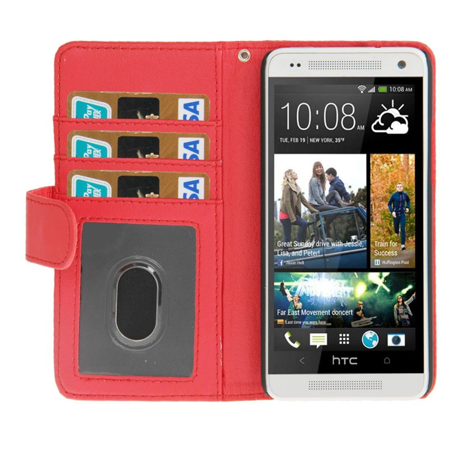 KÖNIG DESIGN HTC, One Mini, Backcover, Handyhülle, Rot
