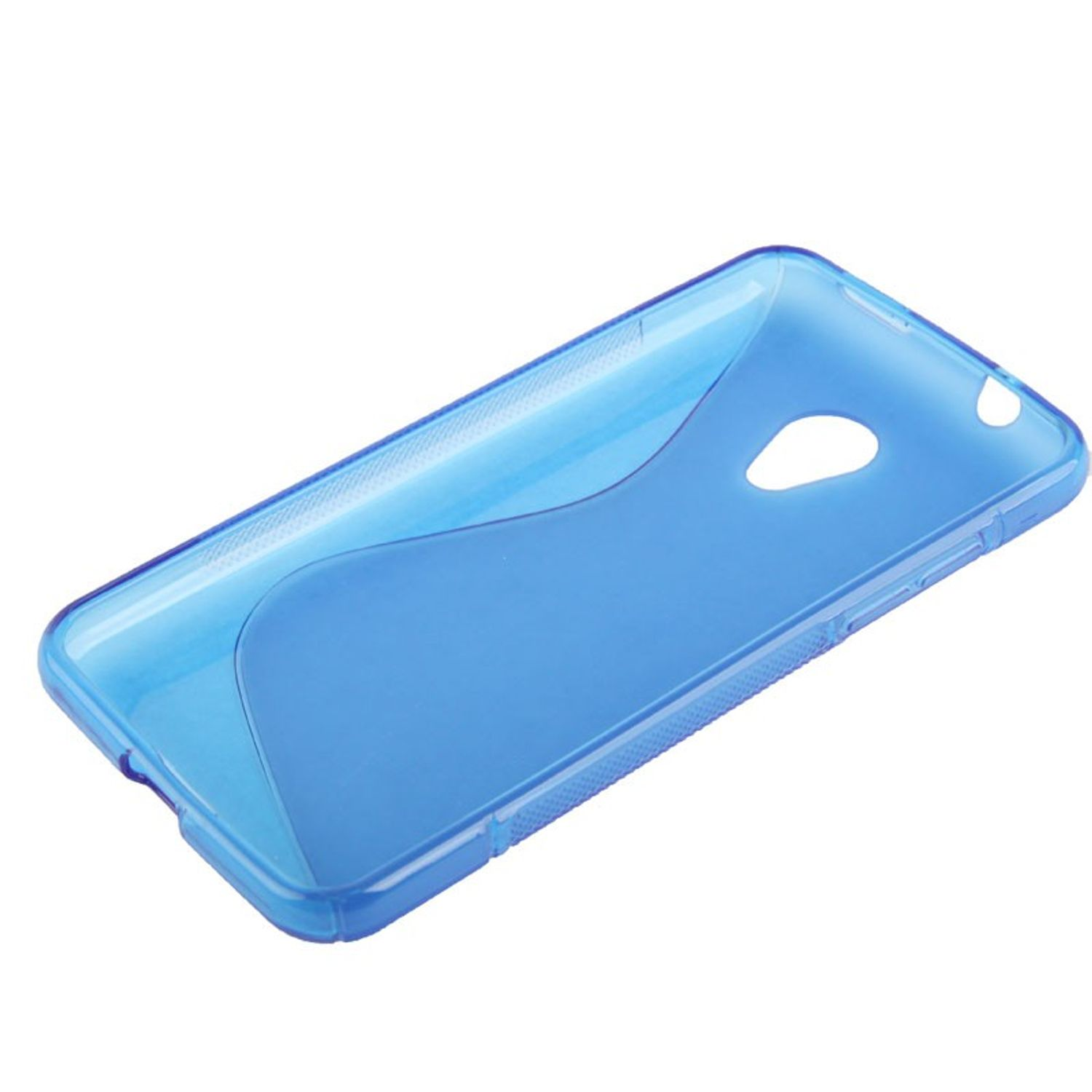 Blaue Handyhülle.