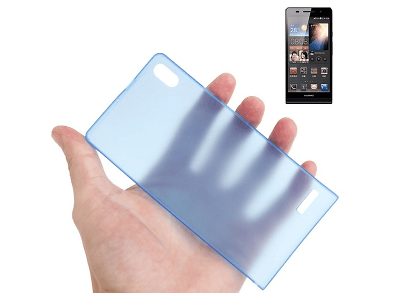 Backcover, Handyhülle, P6, KÖNIG Ascend Huawei, DESIGN Blau