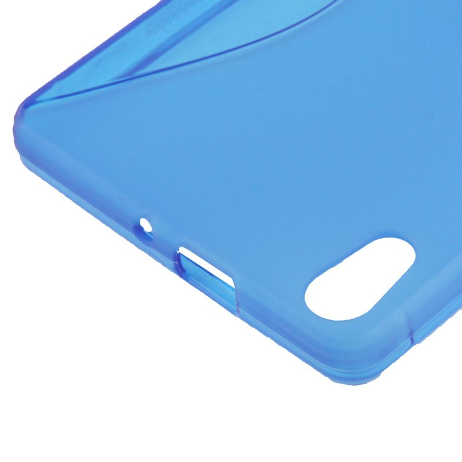Blaue Handyhülle.