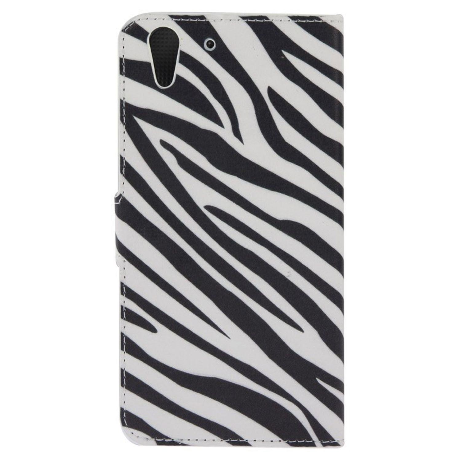 Handyhülle mit Zebrastreifenmuster. Schwarz-weiße Streifen. Weißer Hintergrund.