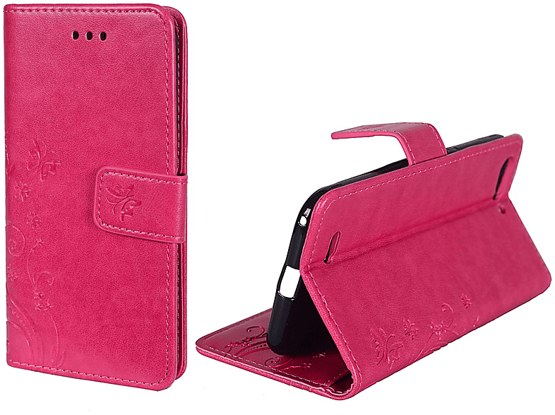 KÖNIG DESIGN Handyhülle, V6, Rosa Blade Bookcover, ZTE