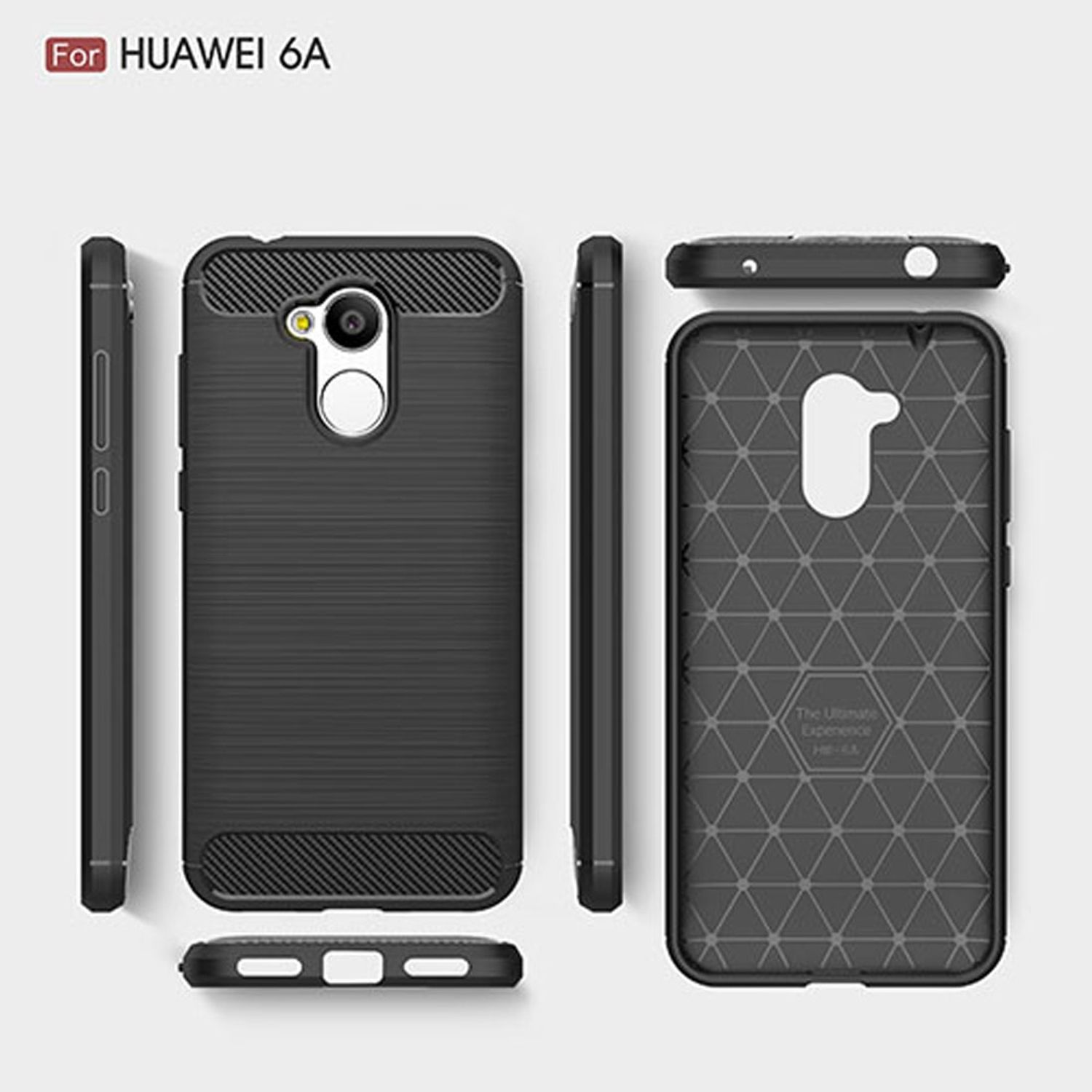 Schwarze Handyhüllen, mehrere Winkel, für Huawei 6A.