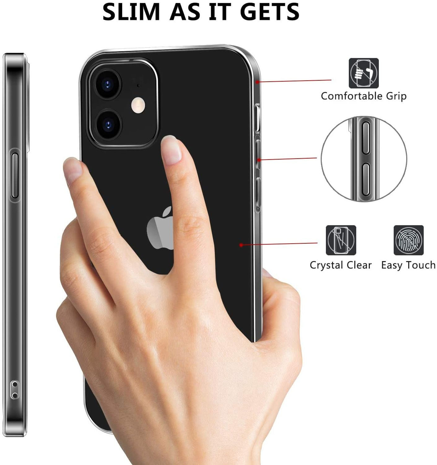 Bumper, DESIGN Handyhülle KÖNIG iPhone Mini, Transparent Apple, Ultra Dünn Backcover, 12
