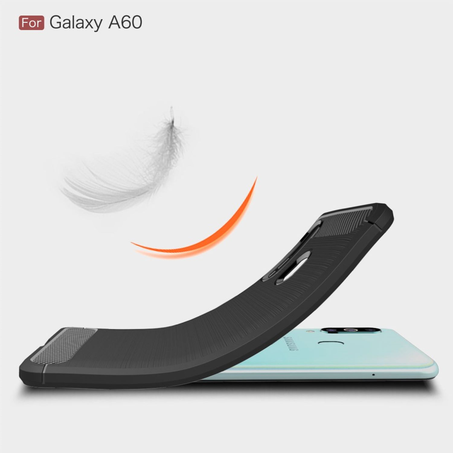 KÖNIG DESIGN Handyhülle Carbon Optik, Galaxy Samsung, A60, Grau Backcover