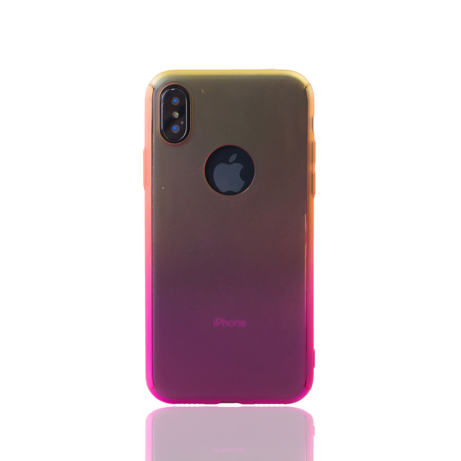iPhone-Hülle mit Farbverlauf, pink zu gelb.