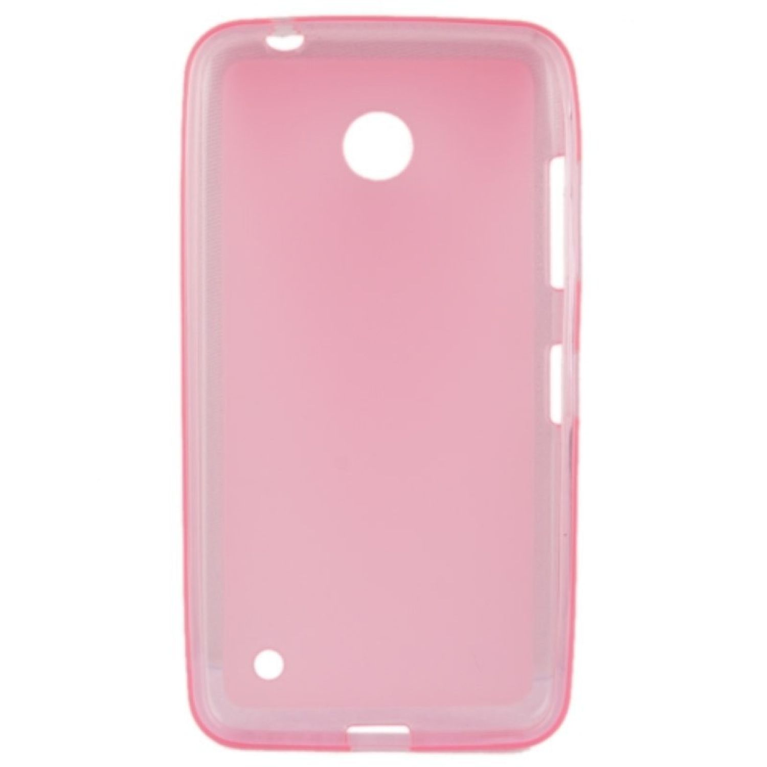 Pinkfarbene Handyhülle. Es ist eine Rückseite mit Löchern für die Kamera und andere Telefonelemente.