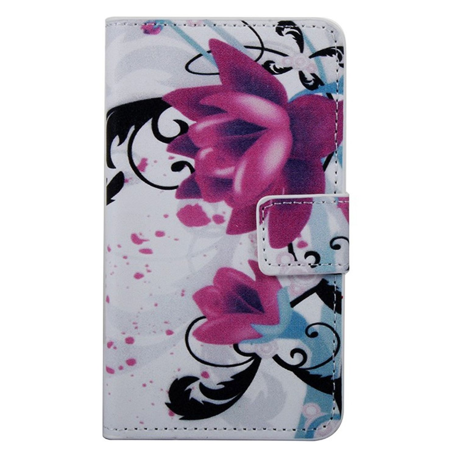 Weiße Handyhülle mit floralem Design.