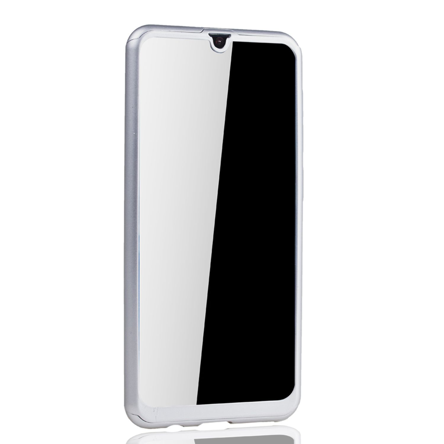 KÖNIG DESIGN Handyhülle 360 Grad Cover, A50, Schutz, Full Silber Galaxy Samsung